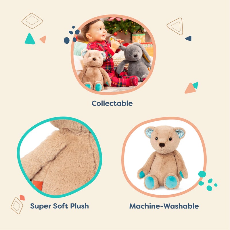 B. toys â€“ 12-Inch Plush Teddy Bear â€“ Soft & Cuddly Stuffed Animal Toy â€“ Huggable & Washable â€“ for Newborns, Toddlers, Kids â€“ Happy Hues â€“ Cara â€“ Mellow Bear â€“ 0+ Months - Image 3
